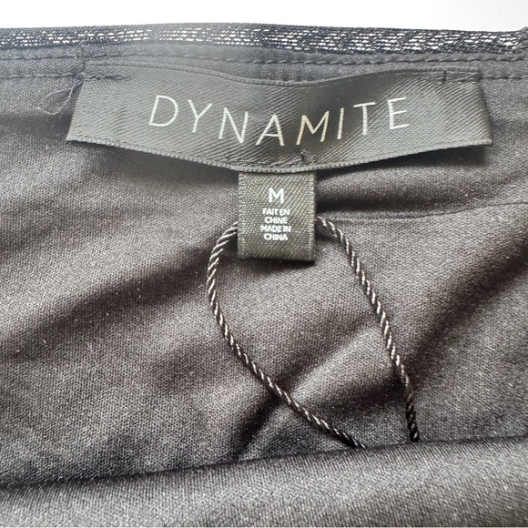 Dynamite Alana Embroidered Midi Skirt Black Burnout Floral Lined Pencil Sz M - Picture 7 of 12